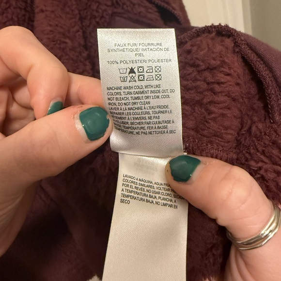 Lucky Brand Women's Burgundy Teddy Jacket - Picture 7 of 7